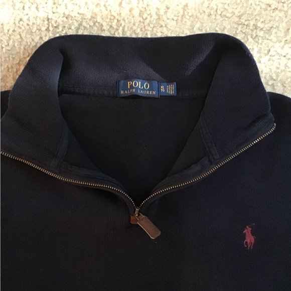 Polo Ralph Lauren Mens XL 1/4 zip sweater Navy EUS - Picture 2 of 7
